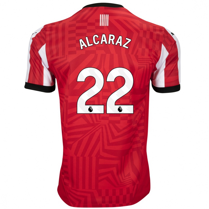 Enfant Football Maillot Carlos Alcaraz #22 Rouge Blanc Tenues Domicile 2024/25 Canada