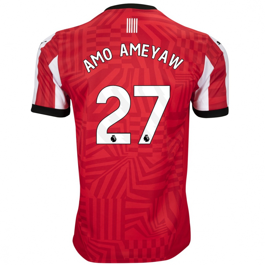 Enfant Football Maillot Samuel Amo-Ameyaw #27 Rouge Blanc Tenues Domicile 2024/25 Canada