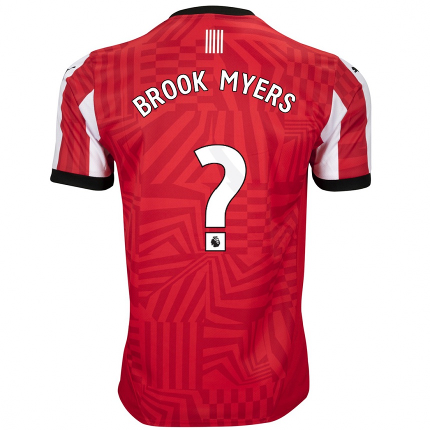 Kids Football Brook Myers #0 Red White Home Jersey 2024/25 T-Shirt Canada