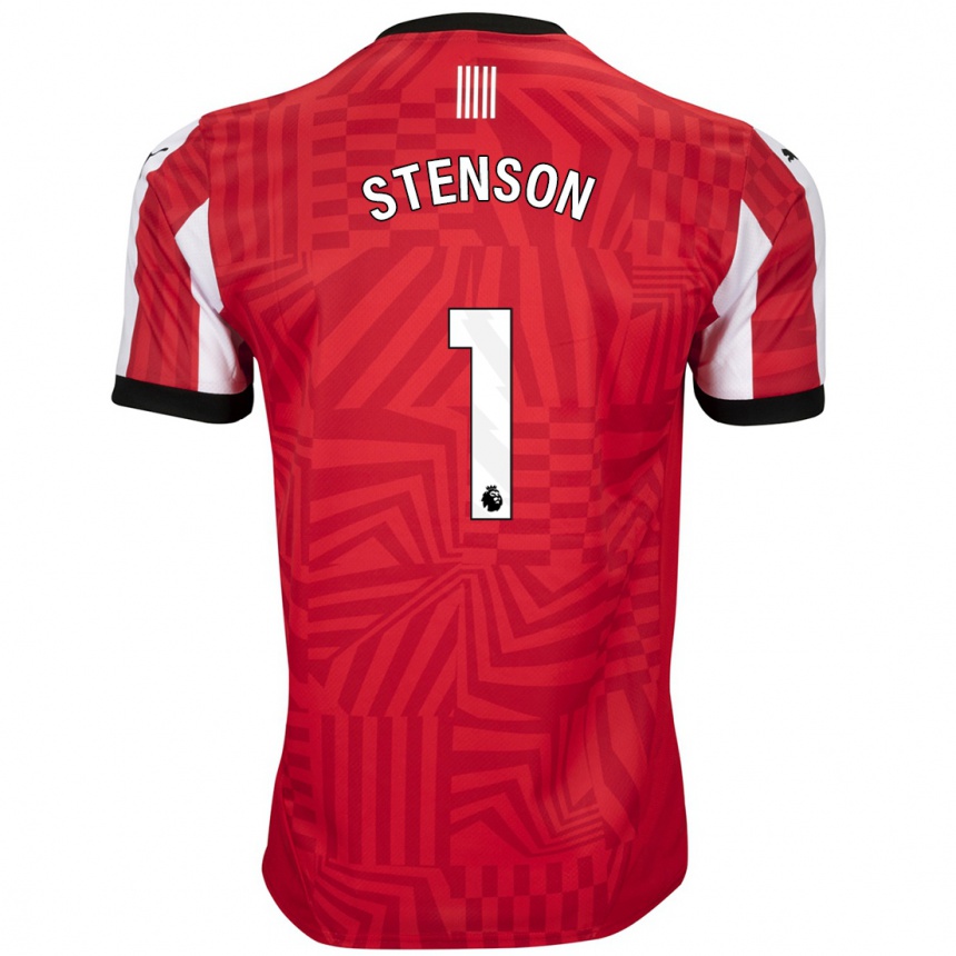 Kids Football Fran Stenson #1 Red White Home Jersey 2024/25 T-Shirt Canada