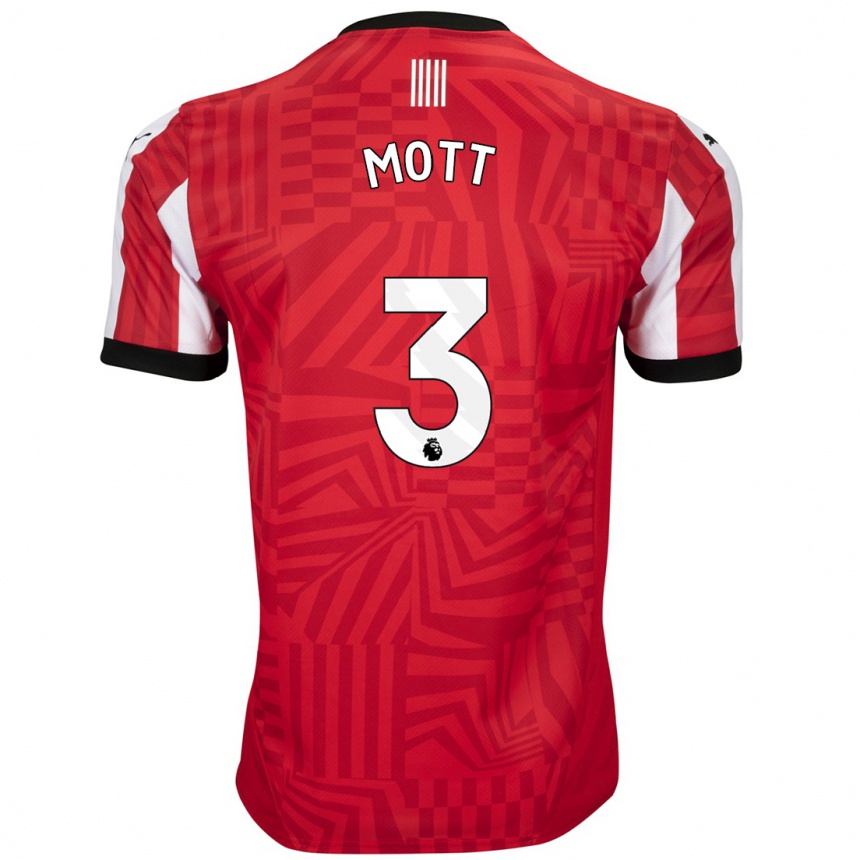 Enfant Football Maillot Millicent Mott #3 Rouge Blanc Tenues Domicile 2024/25 Canada