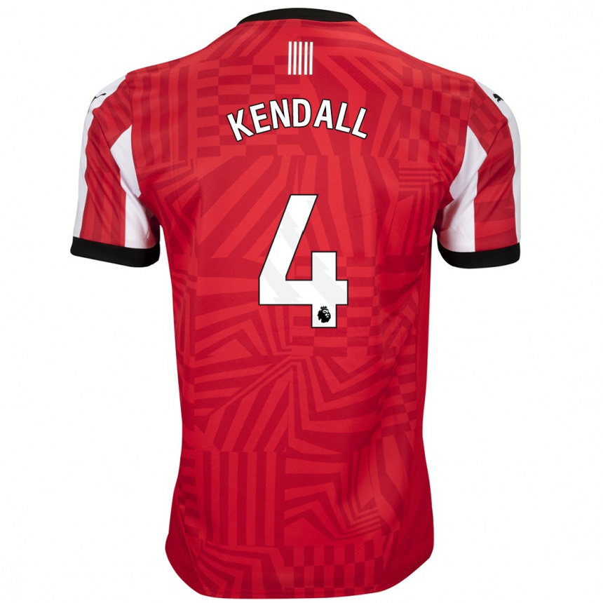 Kids Football Lucia Kendall #4 Red White Home Jersey 2024/25 T-Shirt Canada