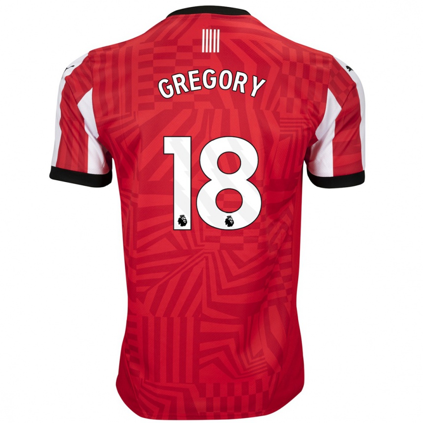 Enfant Football Maillot Freya Gregory #18 Rouge Blanc Tenues Domicile 2024/25 Canada