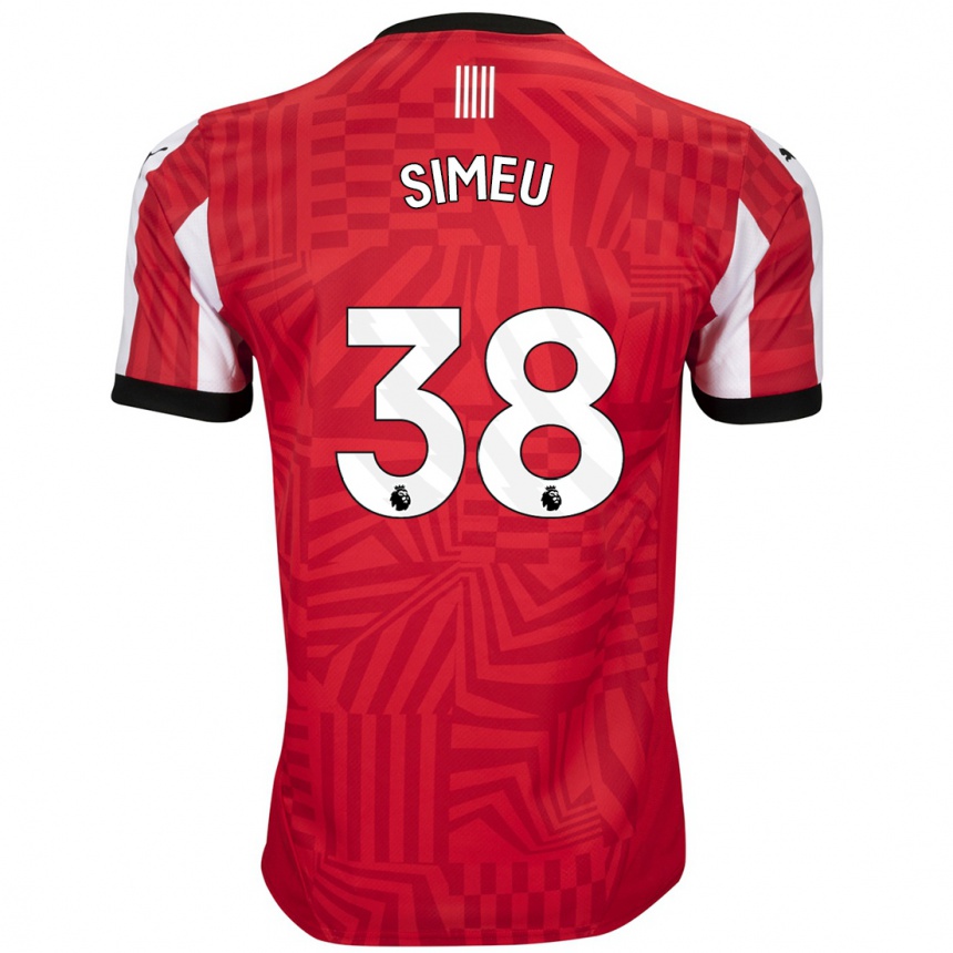 Enfant Football Maillot Dynel Simeu #38 Rouge Blanc Tenues Domicile 2024/25 Canada