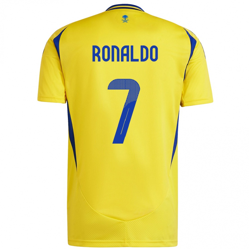 Enfant Football Maillot Cristiano Ronaldo #7 Jaune Bleu Tenues Domicile 2024/25 Canada