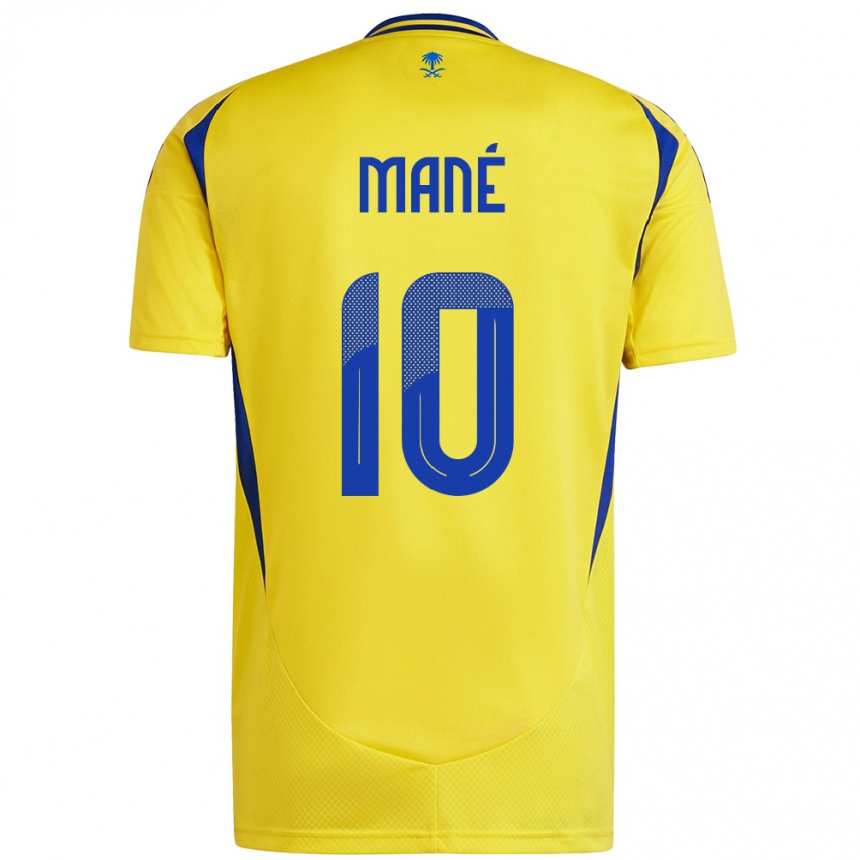 Enfant Football Maillot Sadio Mane #10 Jaune Bleu Tenues Domicile 2024/25 Canada