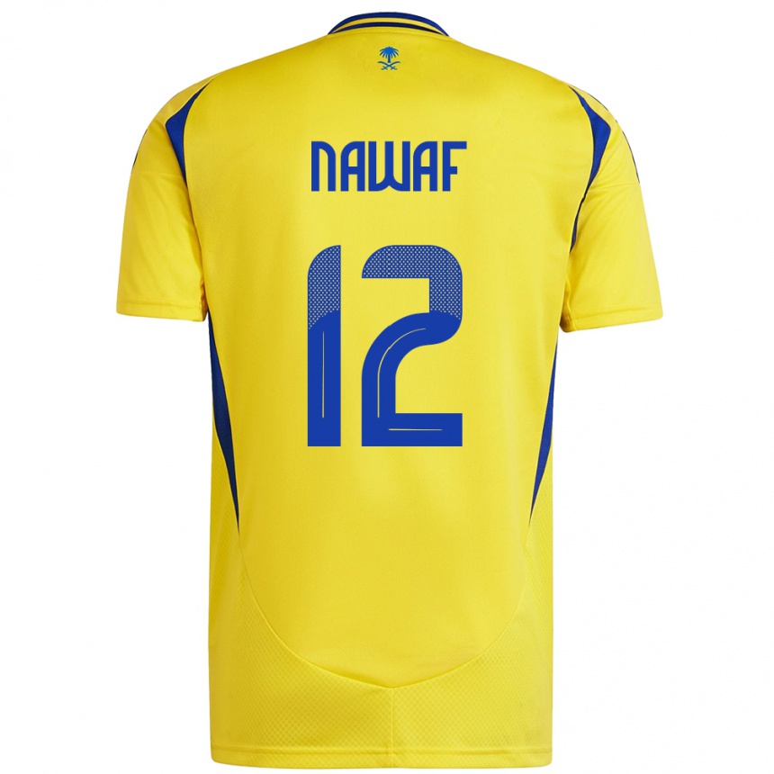 Enfant Football Maillot Nawaf Al-Boushal #12 Jaune Bleu Tenues Domicile 2024/25 Canada