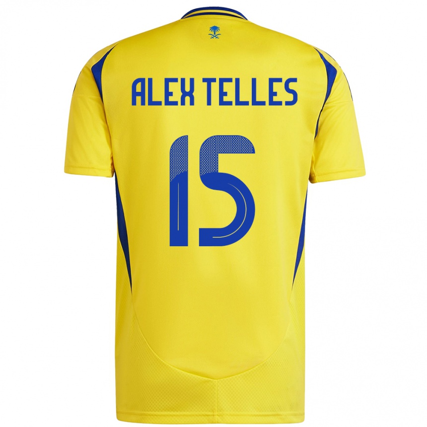 Enfant Football Maillot Alex Telles #15 Jaune Bleu Tenues Domicile 2024/25 Canada