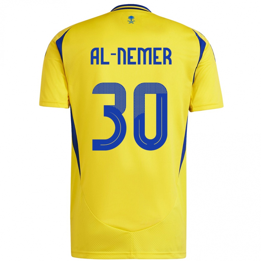 Kids Football Meshari Al-Nemer #30 Yellow Blue Home Jersey 2024/25 T-Shirt Canada