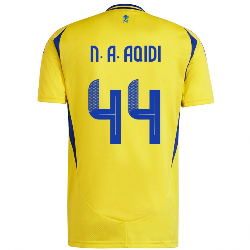 Enfant Football Maillot Nawaf Al-Aqidi #44 Jaune Bleu Tenues Domicile 2024/25 Canada