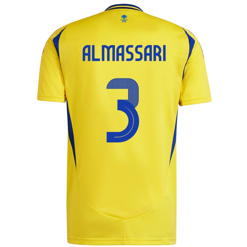 Enfant Football Maillot Wadha Almassari #3 Jaune Bleu Tenues Domicile 2024/25 Canada