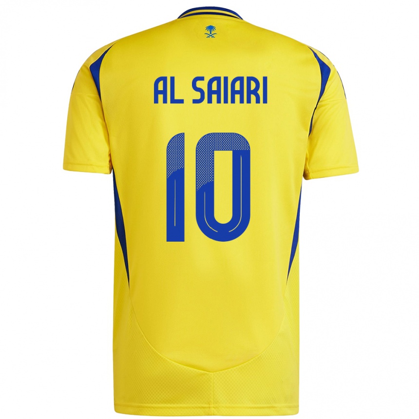 Kids Football Mubarkh Al-Saiari #10 Yellow Blue Home Jersey 2024/25 T-Shirt Canada