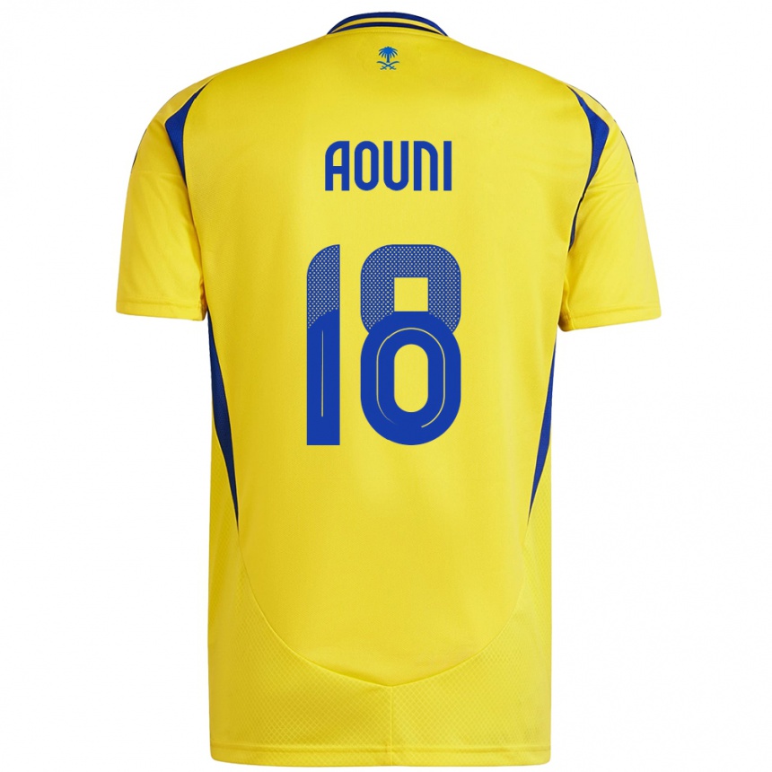 Kids Football Samia Aouni #18 Yellow Blue Home Jersey 2024/25 T-Shirt Canada