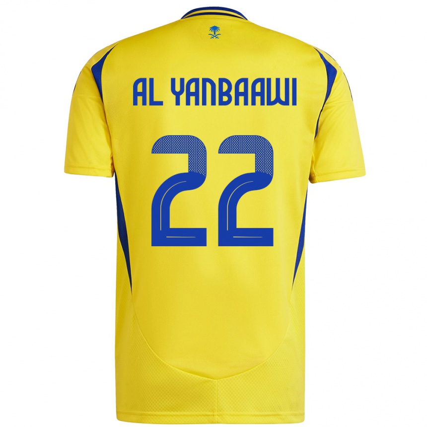 Kids Football Tahani Al-Yanbaawi #22 Yellow Blue Home Jersey 2024/25 T-Shirt Canada