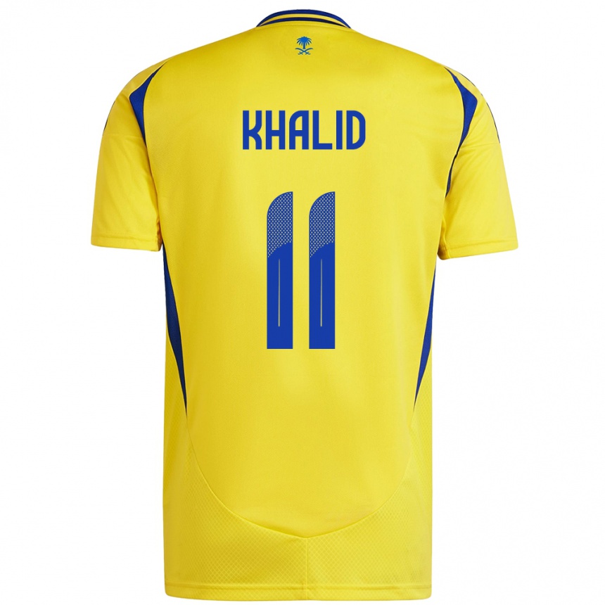 Enfant Football Maillot Khalid Al-Ghannam #11 Jaune Bleu Tenues Domicile 2024/25 Canada