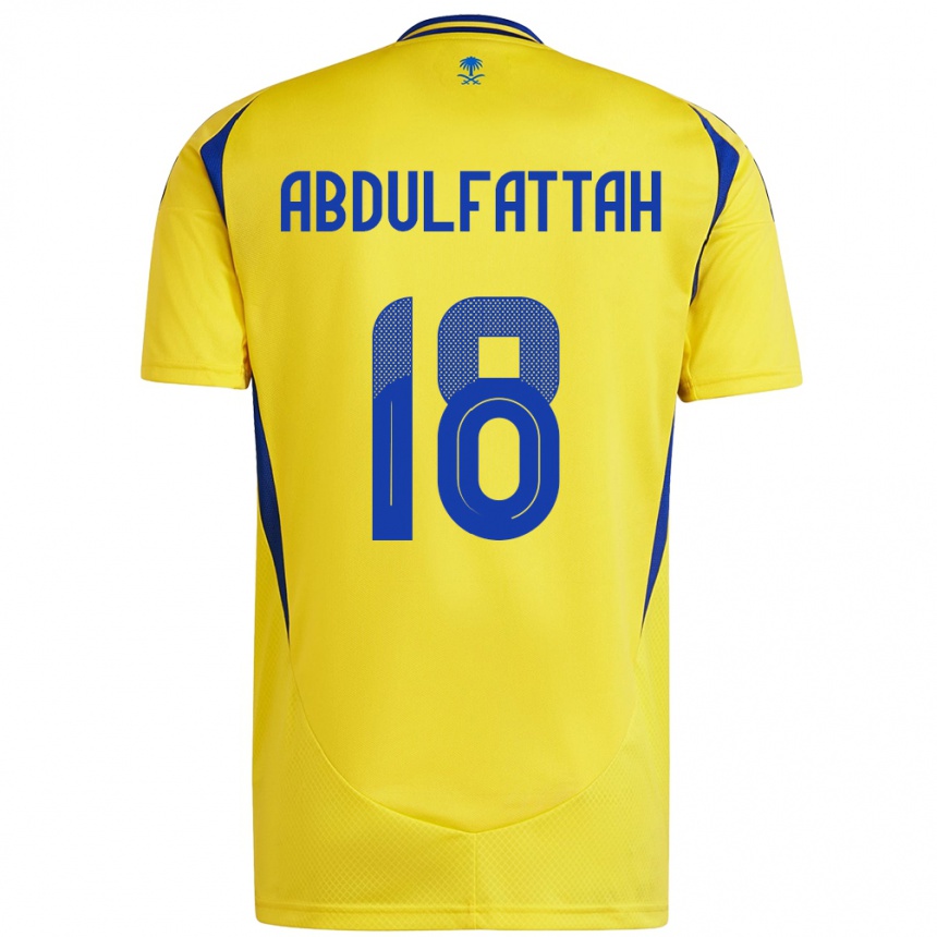 Enfant Football Maillot Abdulfattah Adam #18 Jaune Bleu Tenues Domicile 2024/25 Canada