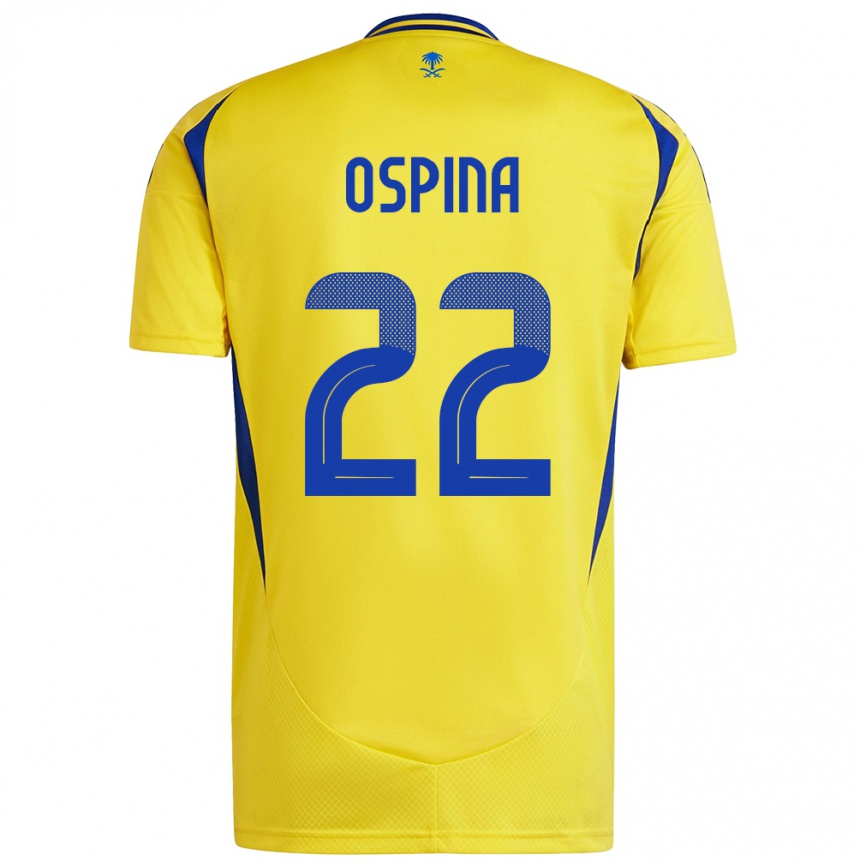 Enfant Football Maillot David Ospina #22 Jaune Bleu Tenues Domicile 2024/25 Canada