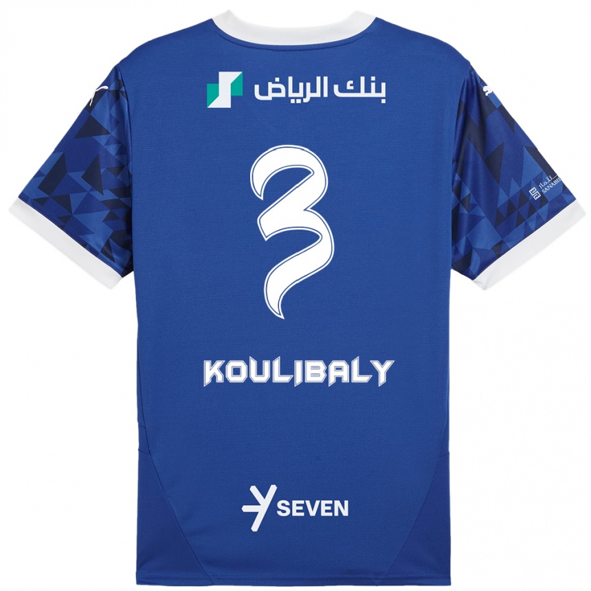 Kids Football Kalidou Koulibaly #3 Dark Blue White Home Jersey 2024/25 T-Shirt Canada