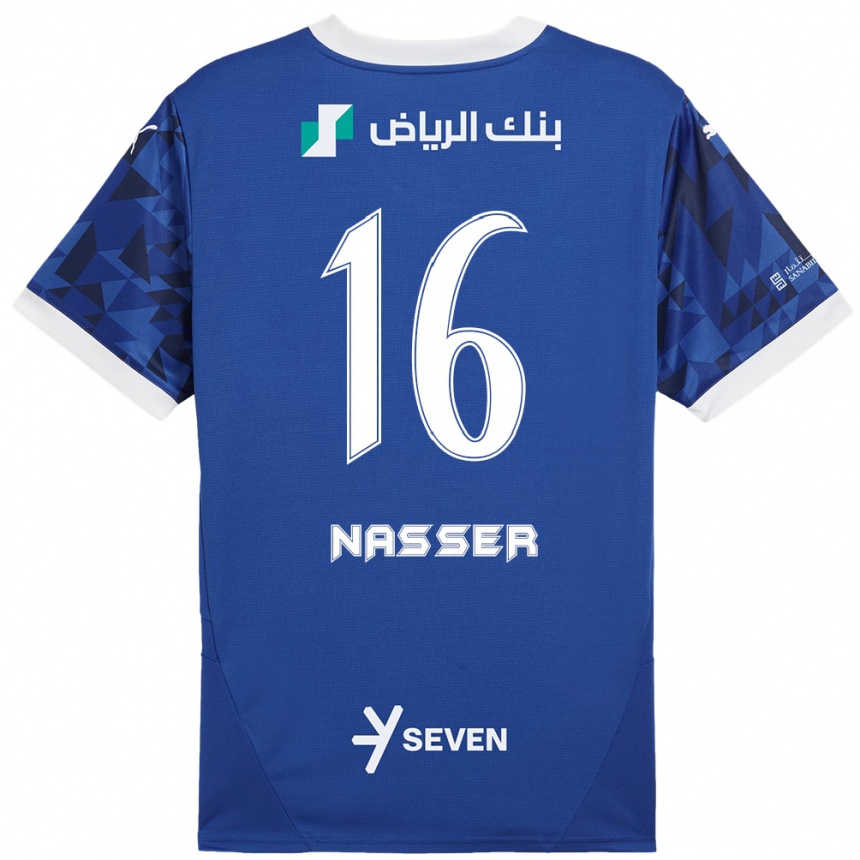 Kids Football Nasser Al-Dawsari #16 Dark Blue White Home Jersey 2024/25 T-Shirt Canada