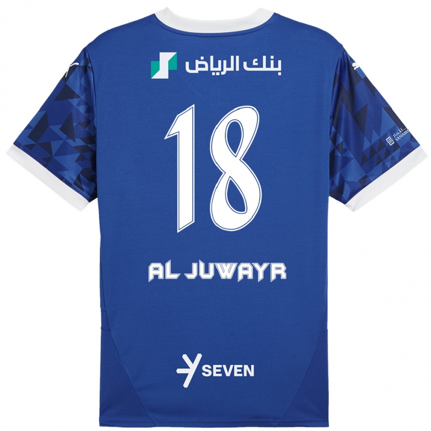 Kids Football Musab Al-Juwayr #18 Dark Blue White Home Jersey 2024/25 T-Shirt Canada