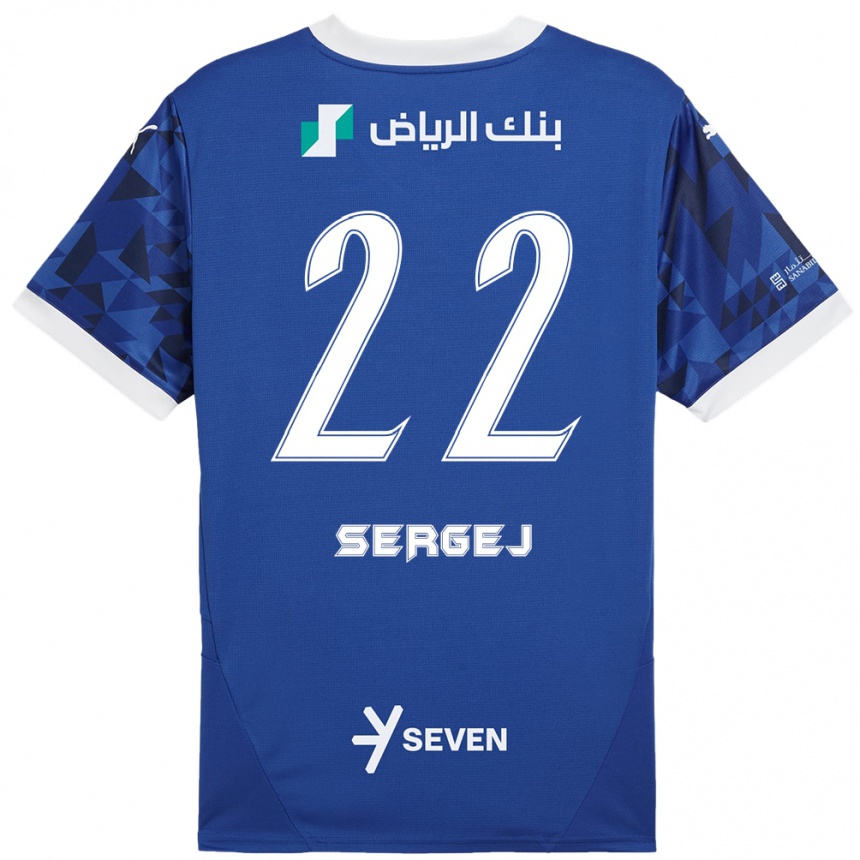 Kids Football Sergej Milinkovic-Savic #22 Dark Blue White Home Jersey 2024/25 T-Shirt Canada