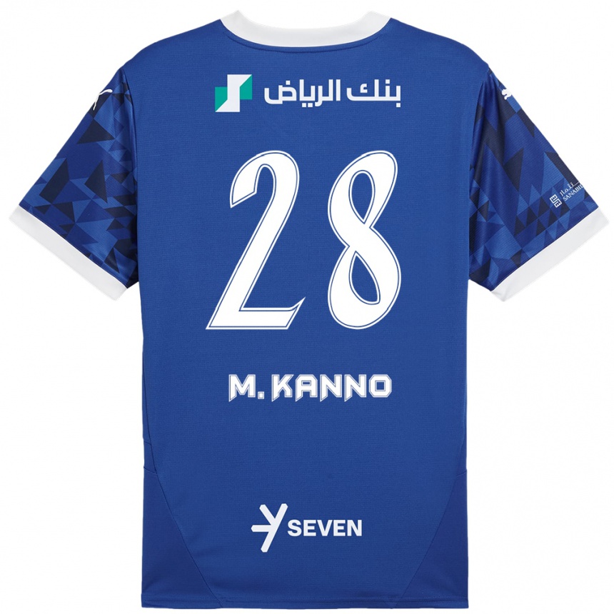 Kids Football Mohamed Kanno #28 Dark Blue White Home Jersey 2024/25 T-Shirt Canada