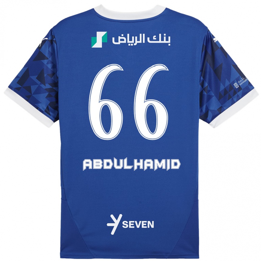 Kids Football Saud Abdulhamid #66 Dark Blue White Home Jersey 2024/25 T-Shirt Canada