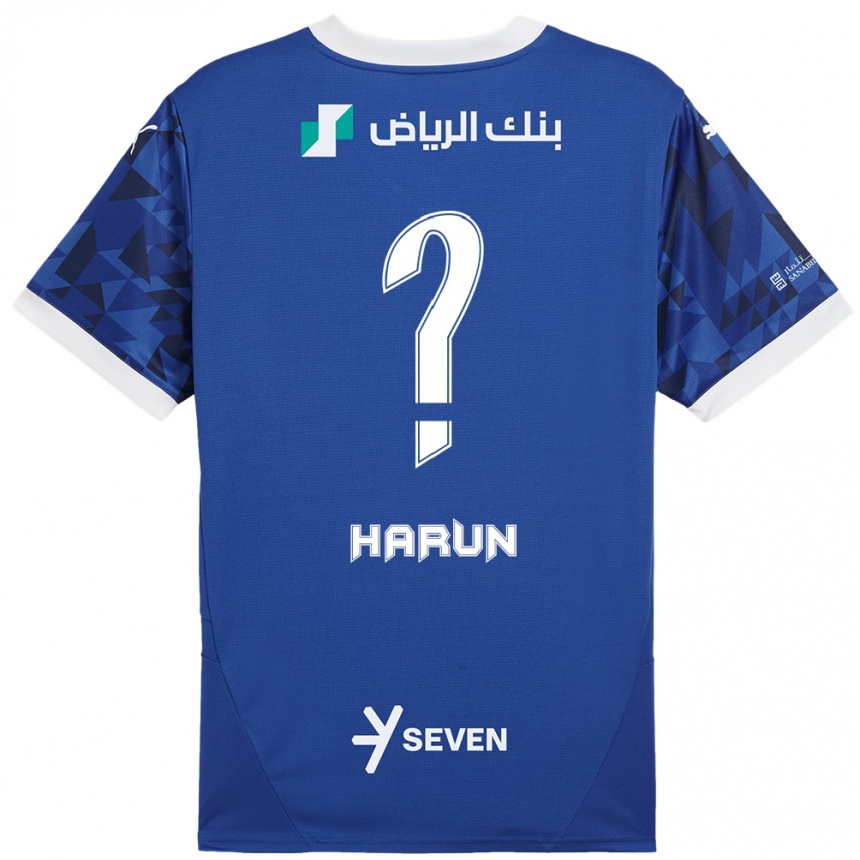 Kids Football Saud Harun #0 Dark Blue White Home Jersey 2024/25 T-Shirt Canada