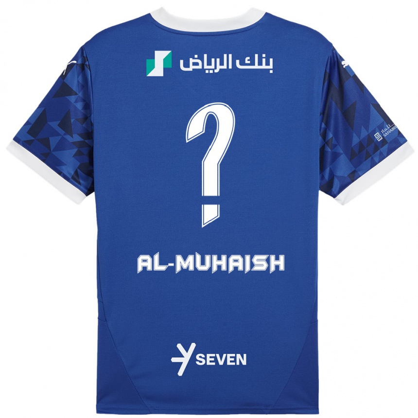 Kids Football Mohammed Al-Muhaish #0 Dark Blue White Home Jersey 2024/25 T-Shirt Canada