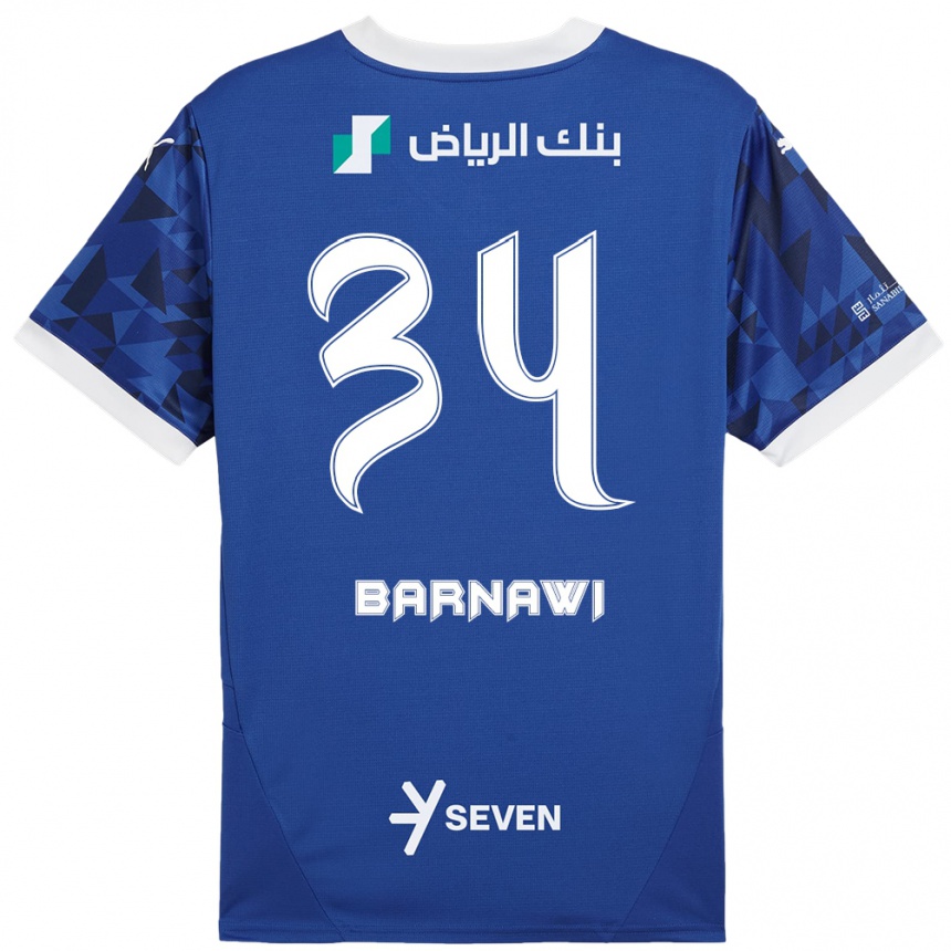 Kids Football Saleh Barnawi #34 Dark Blue White Home Jersey 2024/25 T-Shirt Canada