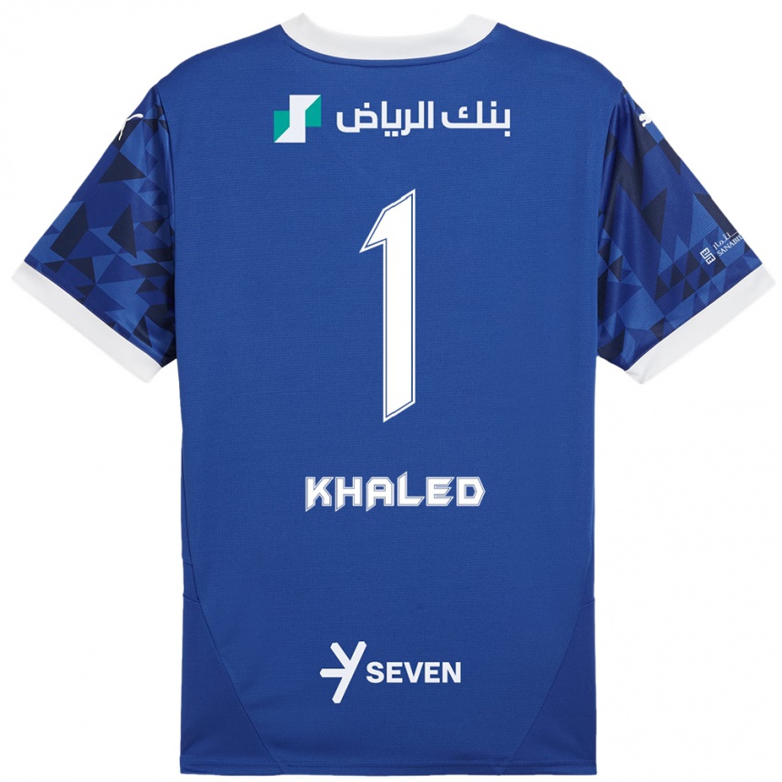 Kids Football Nawal Khaled #1 Dark Blue White Home Jersey 2024/25 T-Shirt Canada