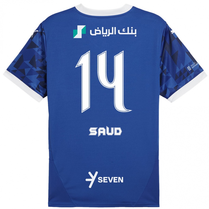 Kids Football Nouf Saud #14 Dark Blue White Home Jersey 2024/25 T-Shirt Canada