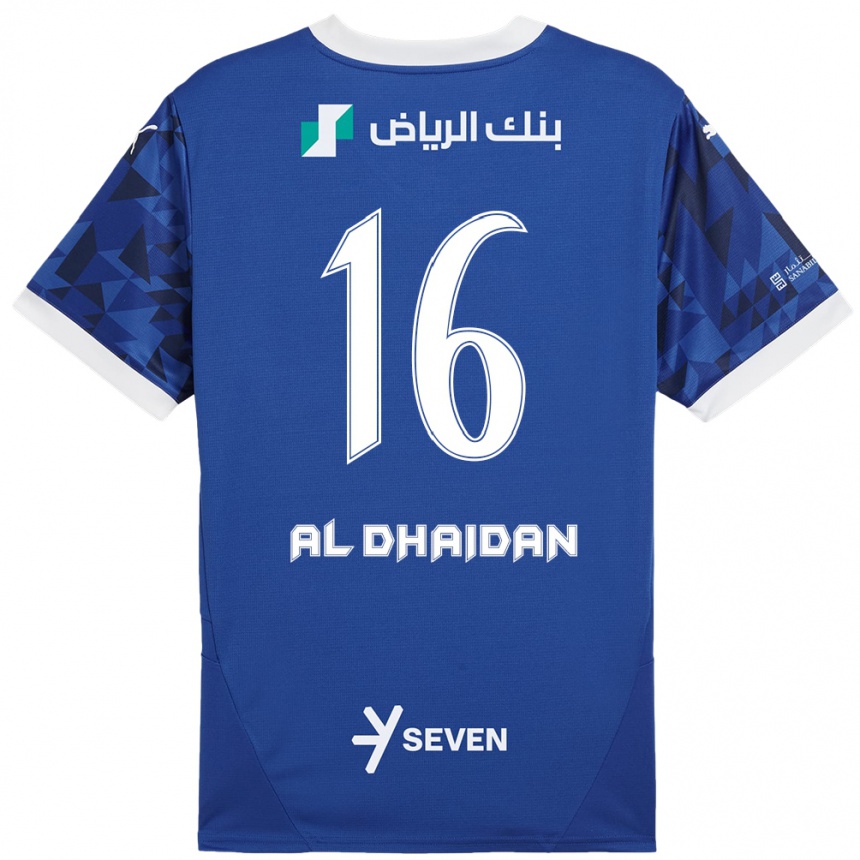 Kids Football Nadia Al-Dhaidan #16 Dark Blue White Home Jersey 2024/25 T-Shirt Canada