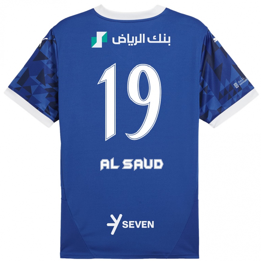 Kids Football Manal Al Saud #19 Dark Blue White Home Jersey 2024/25 T-Shirt Canada