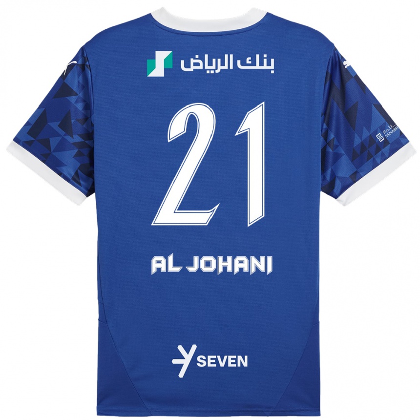 Kids Football Joury Al-Johani #21 Dark Blue White Home Jersey 2024/25 T-Shirt Canada