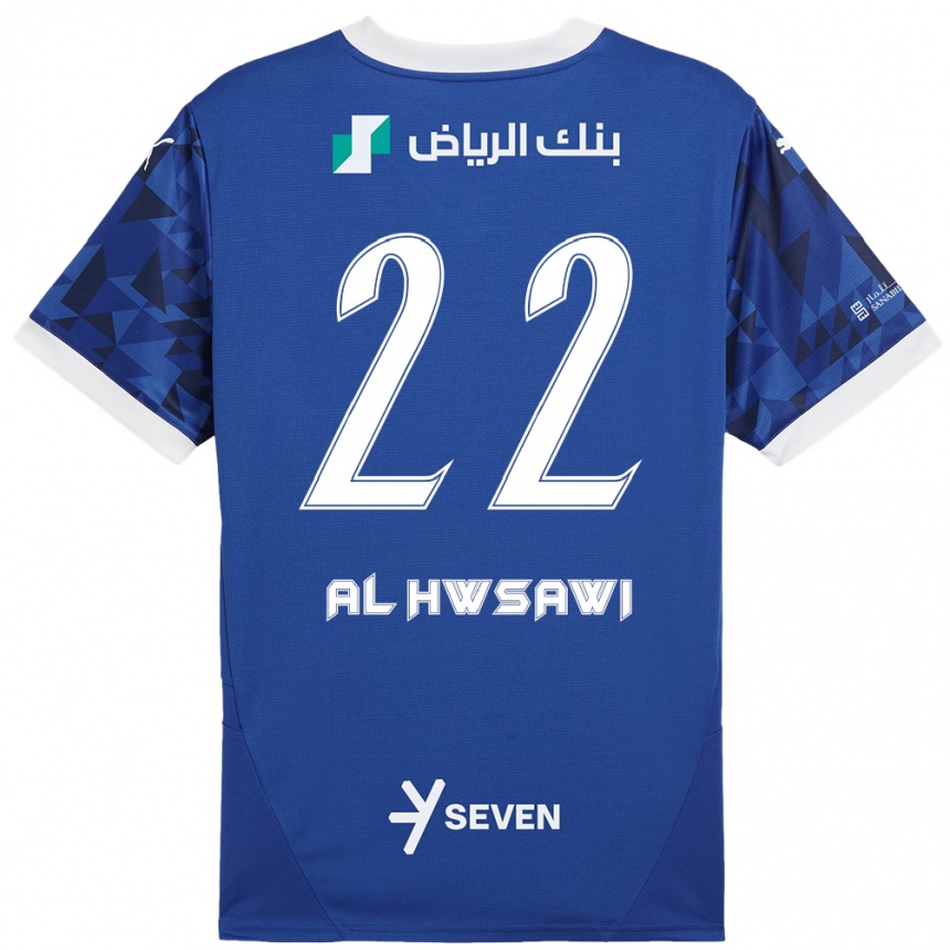 Kids Football Shorouq Al-Hwsawi #22 Dark Blue White Home Jersey 2024/25 T-Shirt Canada