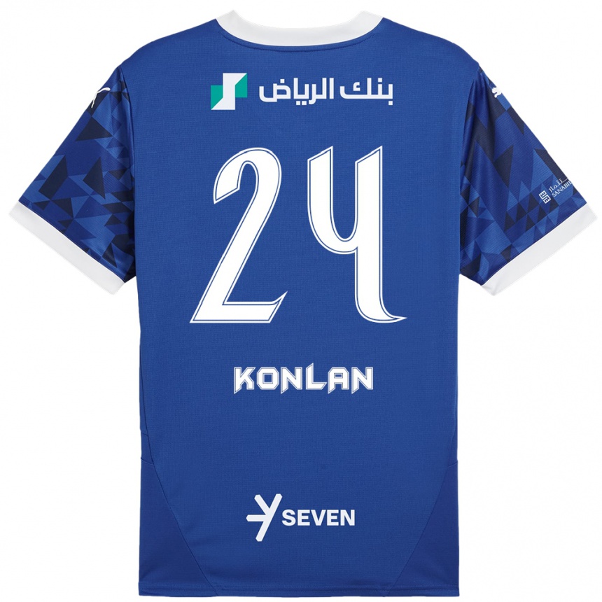 Kids Football Cynthia Konlan #24 Dark Blue White Home Jersey 2024/25 T-Shirt Canada