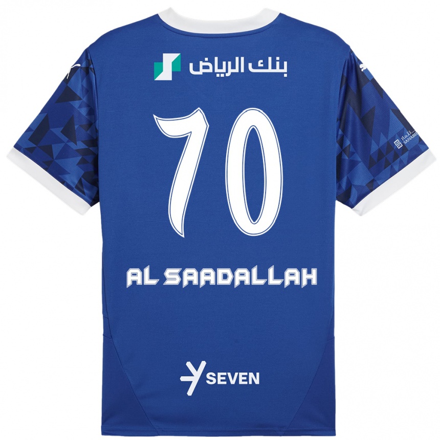 Kids Football Hessa Al-Saadallah #70 Dark Blue White Home Jersey 2024/25 T-Shirt Canada