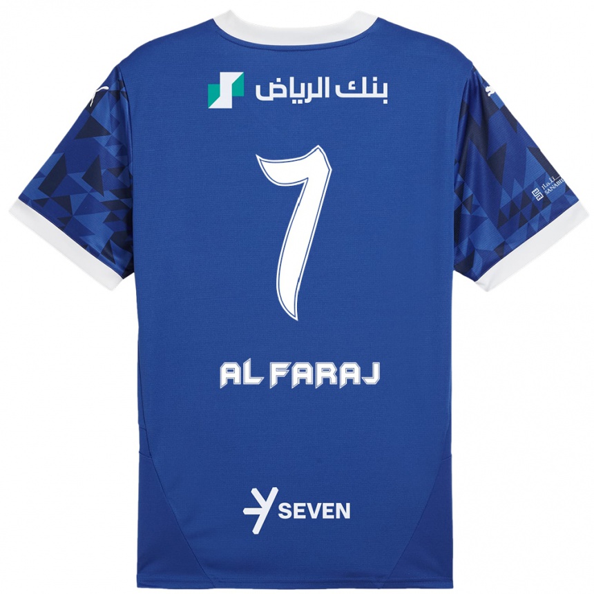 Kids Football Salman Al-Faraj #7 Dark Blue White Home Jersey 2024/25 T-Shirt Canada