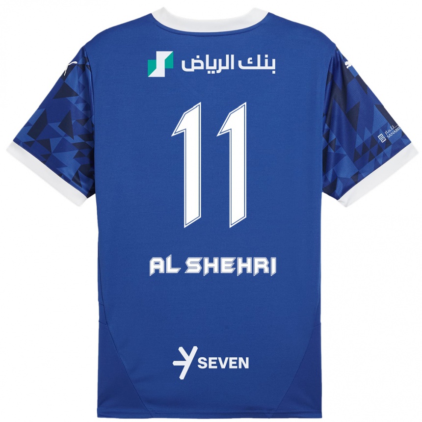 Kids Football Saleh Al-Shehri #11 Dark Blue White Home Jersey 2024/25 T-Shirt Canada