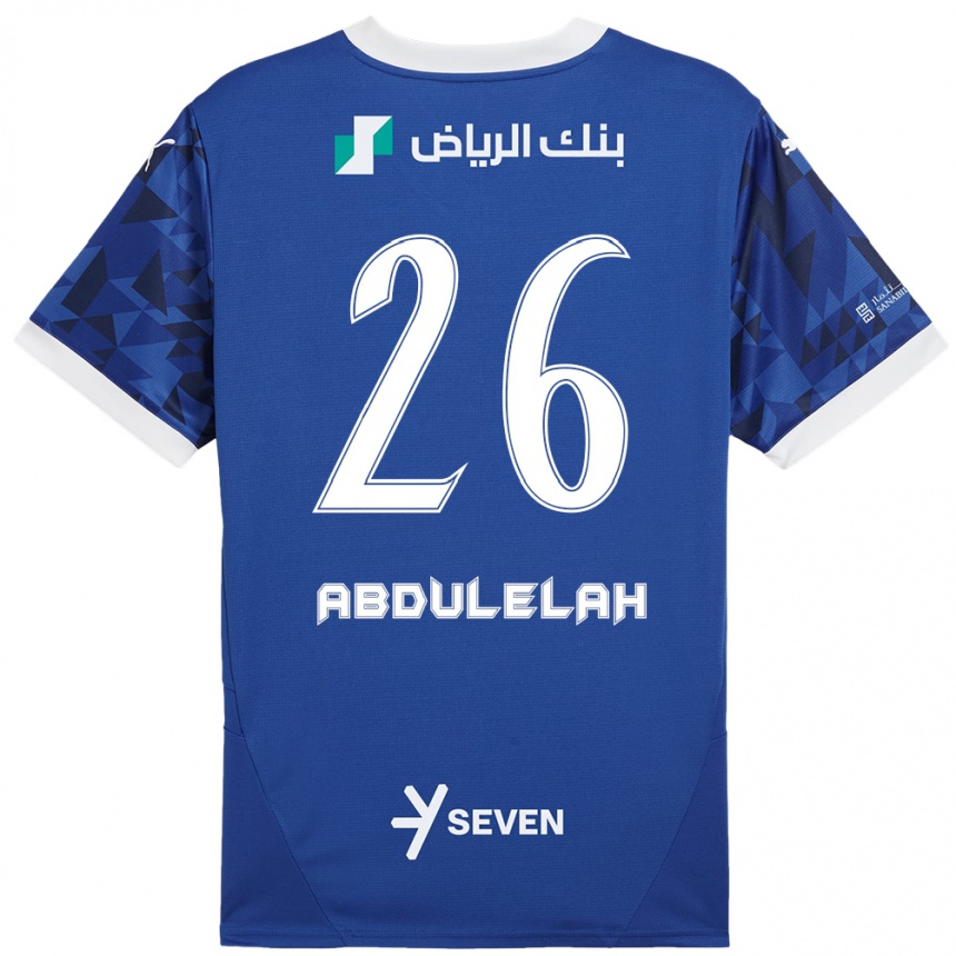 Kids Football Abdulelah Al-Malki #26 Dark Blue White Home Jersey 2024/25 T-Shirt Canada