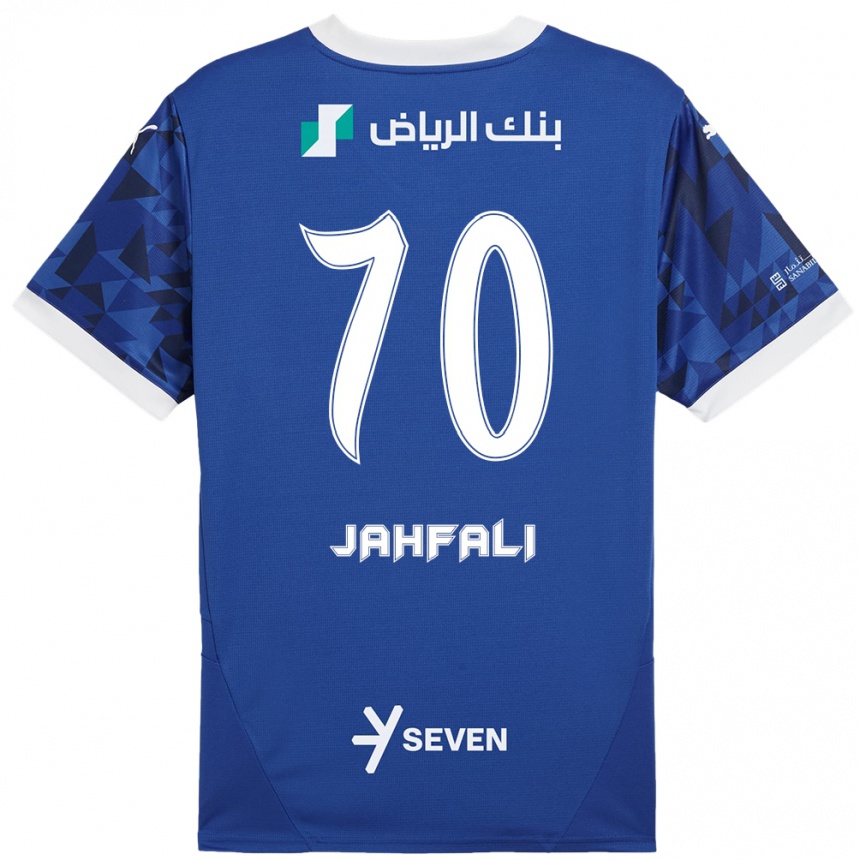 Kids Football Mohammed Jahfali #70 Dark Blue White Home Jersey 2024/25 T-Shirt Canada