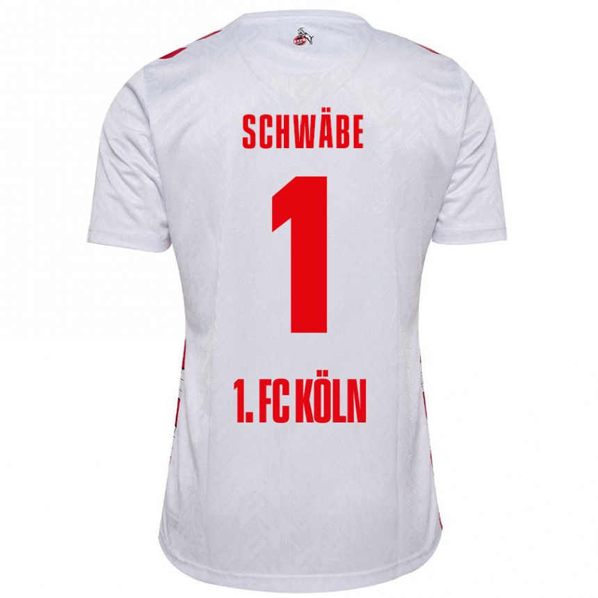 Kids Football Marvin Schwäbe #1 White Red Home Jersey 2024/25 T-Shirt Canada