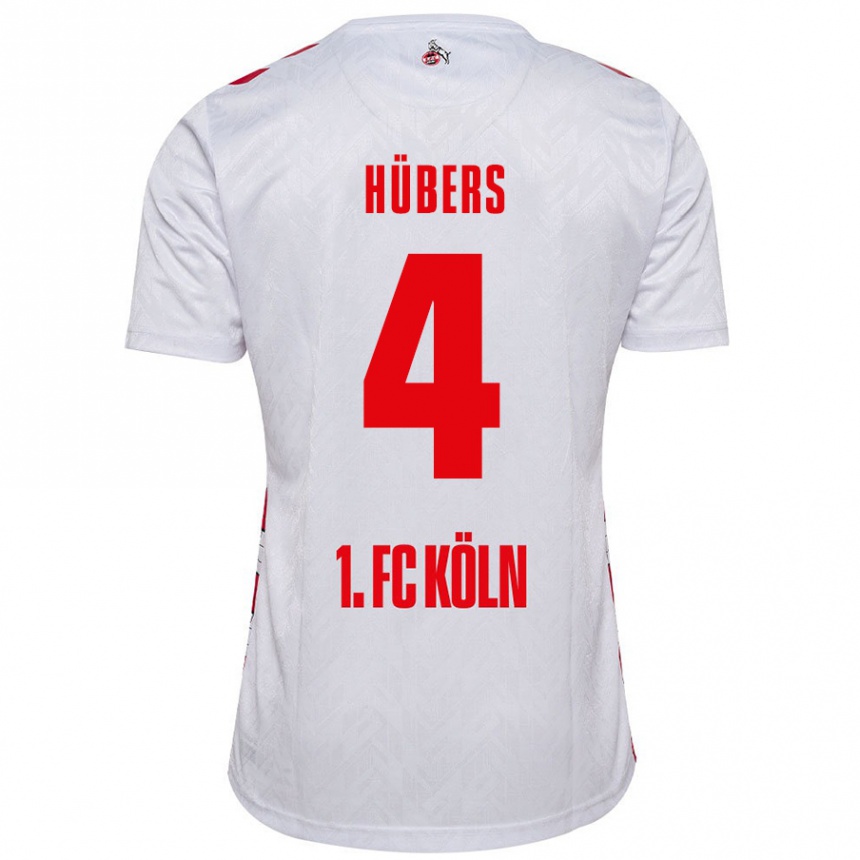 Kids Football Timo Hübers #4 White Red Home Jersey 2024/25 T-Shirt Canada