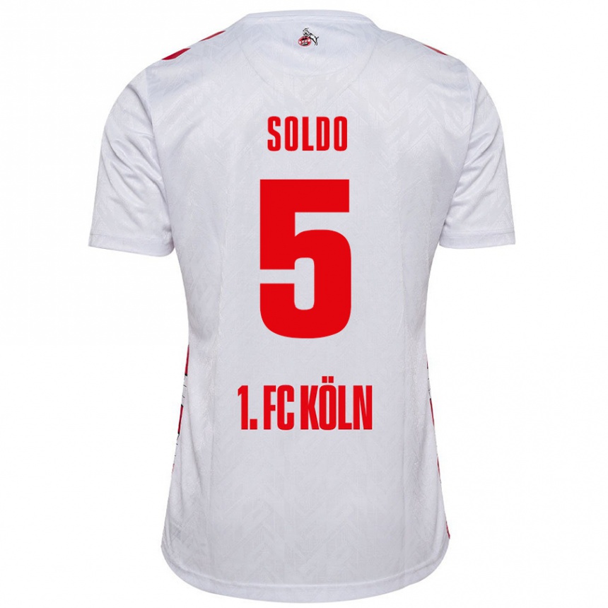 Kids Football Nikola Soldo #5 White Red Home Jersey 2024/25 T-Shirt Canada