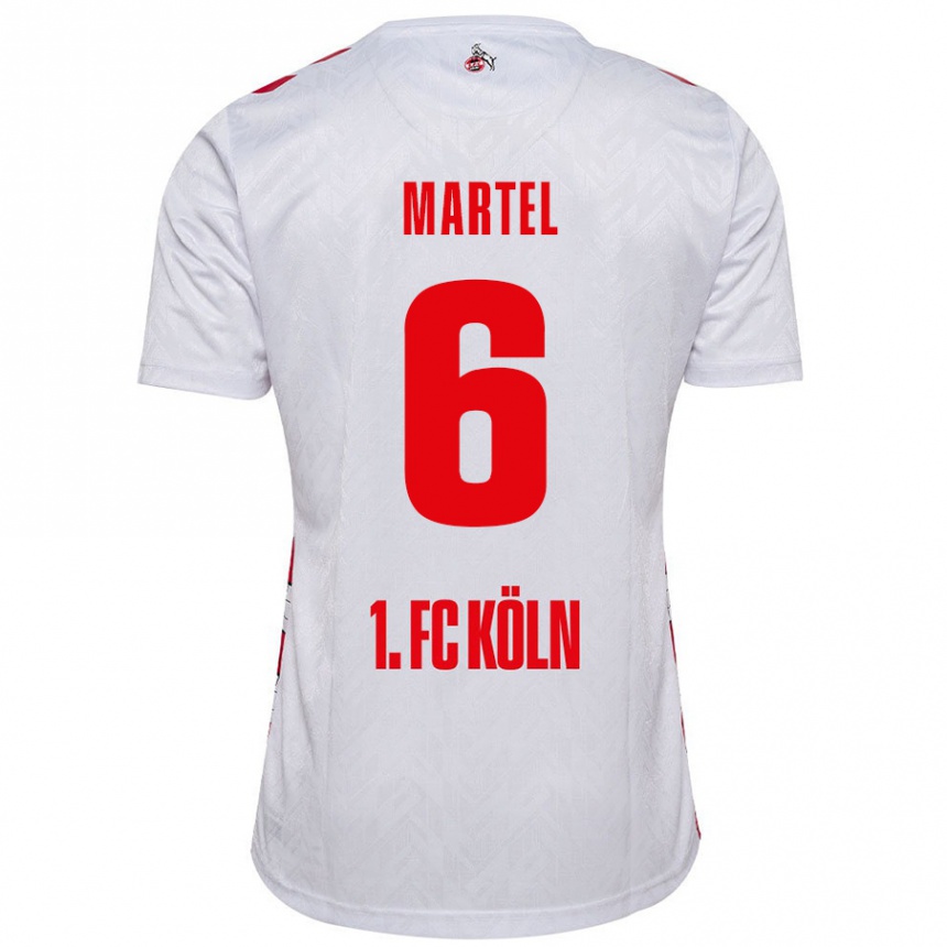 Kids Football Eric Martel #6 White Red Home Jersey 2024/25 T-Shirt Canada