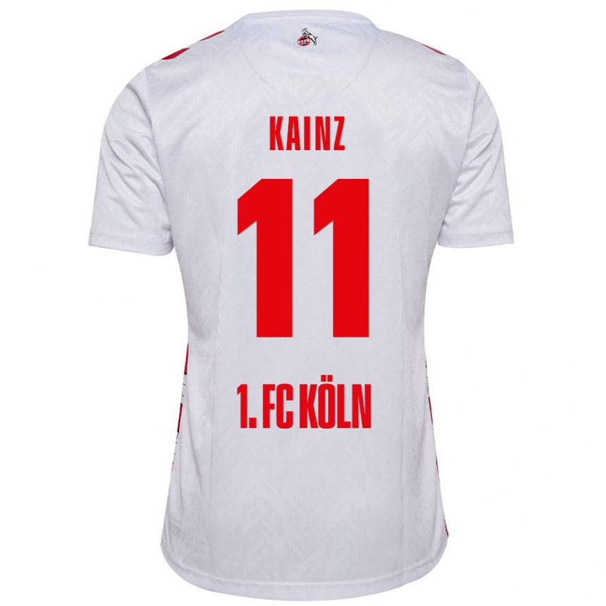 Kids Football Florian Kainz #11 White Red Home Jersey 2024/25 T-Shirt Canada