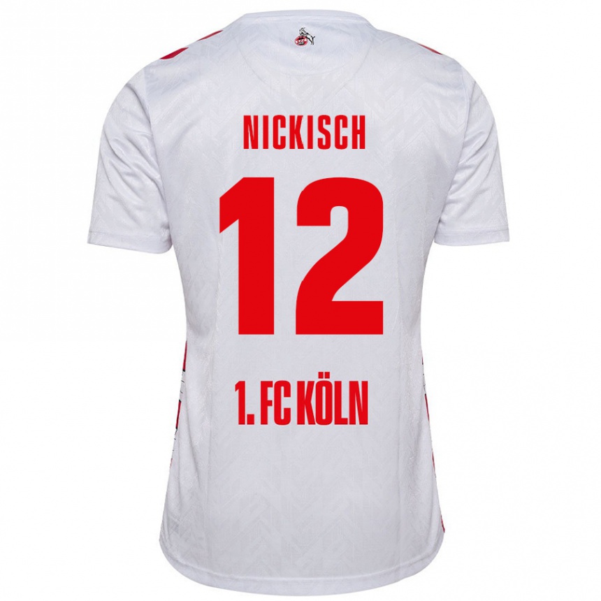 Kids Football Jonas Nickisch #12 White Red Home Jersey 2024/25 T-Shirt Canada