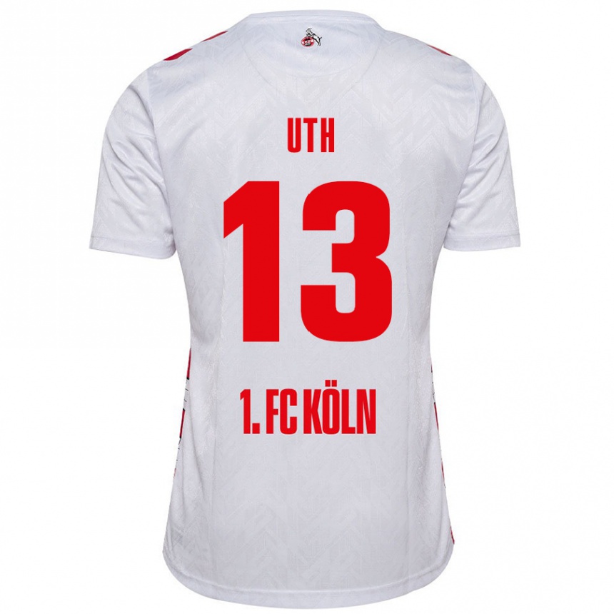 Kids Football Mark Uth #13 White Red Home Jersey 2024/25 T-Shirt Canada