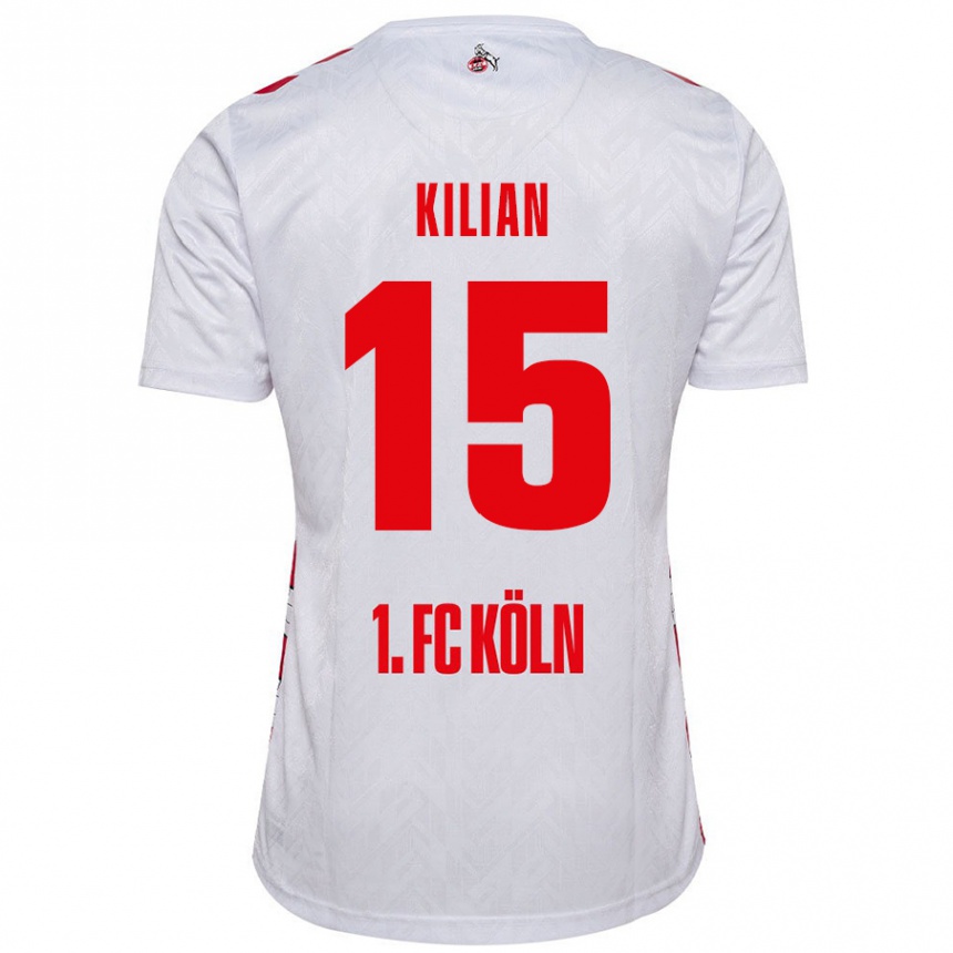 Kids Football Luca Kilian #15 White Red Home Jersey 2024/25 T-Shirt Canada